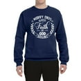 thumbnail image 2 of Wild Bobby Worry Ends When Faith In God Begins Inspirational/Christian Unisex Crewneck Graphic Sweatshirt, Navy, 3X-Large, 2 of 5