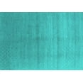 thumbnail image 1 of Ahgly Company Machine Washable Indoor Rectangle Oriental Turquoise Blue Industrial Area Rugs, 8' x 10', 1 of 4