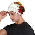 thumbnail image 3 of Xecao Thanksgiving With Autumn Print Beanie Knitted Hat for Men Women, Winter Fashion Knit Cuffed Caps Unisex, 3 of 7
