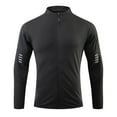 thumbnail image 2 of ZQUUVOU Men's Shirts Long Sleeve Solid Color Sports Hoodless Casual Outwear Zipper Jackets (Black,XL), 2 of 5