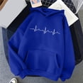 thumbnail image 2 of Up to 60% Off! pstuiky Women's Hoodie, Women Heart Printed Hoodie Long Sleeve Jumper Hoodie Sweatshirt Top Hoodie Drawstring with Pocket Leisure Blue XL, 2 of 4
