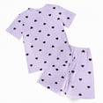 thumbnail image 6 of TOWED22 Infant Summer Clothes 2 Piece Sets Print Shirt Tee + Elastic Waist Shorts Casual Outfits Toddler Girl Clothing(Purple,6-7 Y), 6 of 6