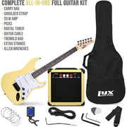 LyxPro 39 Inch Electric Guitar Kit with 20W Amp & Accessories - Retro Yellow