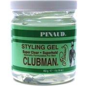 Clubman Pinaud Super Clear Styling Gel Super Hold, 16 oz (Pack of 3)