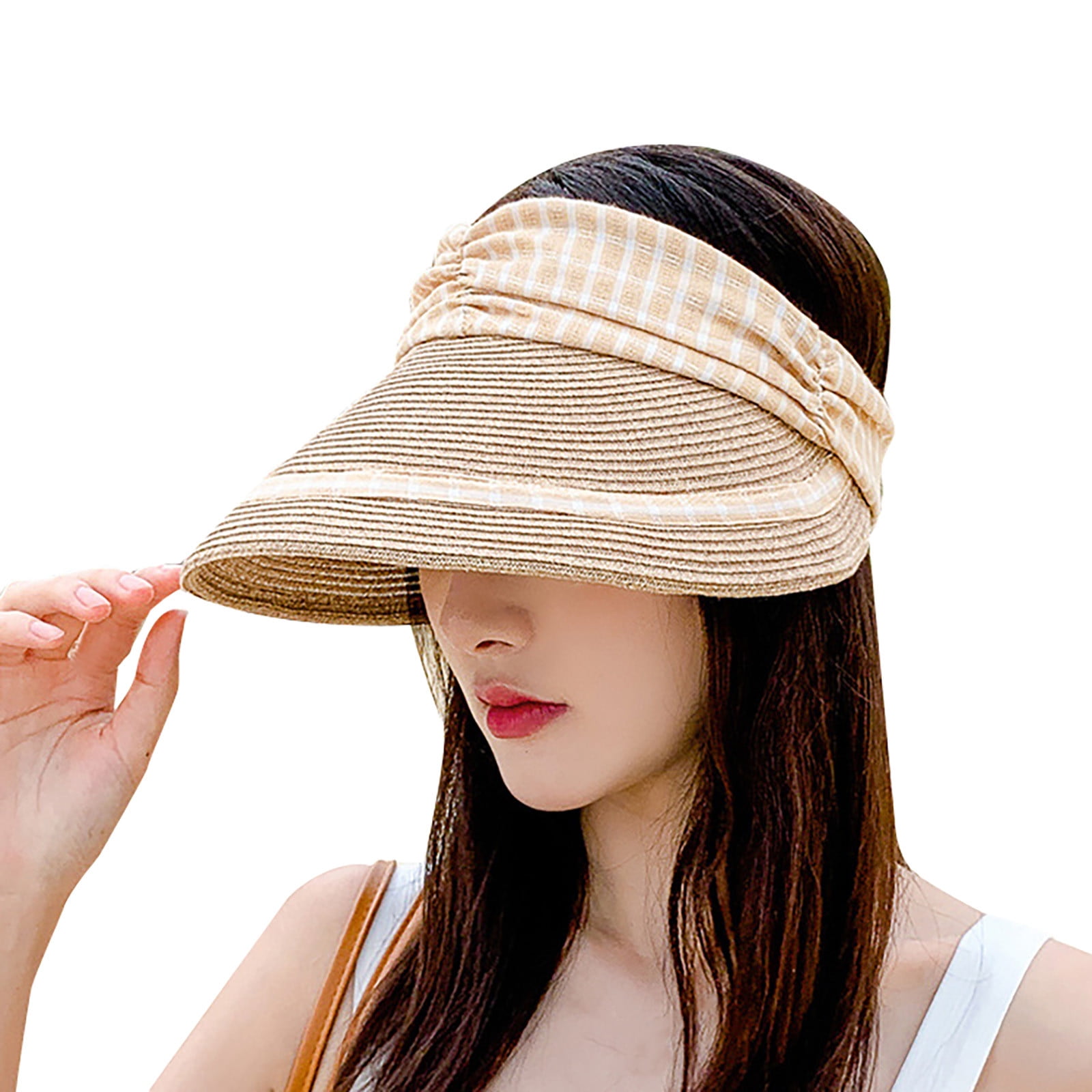 EQWLJWE Sun Hat Womens Colorful Big Brim Straw Bow Hat Sun Floppy