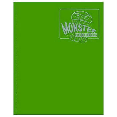 Monster 4 Pocket Trading-Card Binder- Matte Green Album- Anti-Theft TCG Card Protection with Side Loading Pockets- Best Storage Case- Holds 160-Yugioh-MTG-Pokemon-Sports-Cards and more