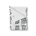 thumbnail image 2 of Cat Soft Flannel Fleece Blanket, Hand Drawn Sketchy Cats with Happy Face Gestures Comic Creatures Funny Art Print Image, Cozy Plush for Indoor and Outdoor Use, 50" x 60", Black White, by Ambesonne, 2 of 5