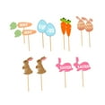 thumbnail image 4 of perfeclan 12 Pieces Easter Cupcake Toppers Cake Inserts Cake Toppers Party Supplies Ornament Cakes Decoration for Happy Easter Birthday Multiple Shapes, 4 of 9
