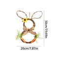 thumbnail image 3 of Easter Decorations​ Natural Rattan Rabbit Wreath with Brown Cloth Bow Carrot Sunflower Decorative Wreaths, Easter Decorations for Door Wall, 3 of 7