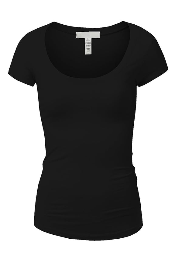 Scoop Neck Short Sleeve Tee for Women Tshirt - Junior to Plus Sizes