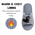 thumbnail image 4 of Knivor Cute Animal Slippers for Women Dachshund Sausage Dog Embroidered Corduroy Open Back House Slippers Warm Non Slip Cozy Indoor Bedroom Slide Slippers, 4 of 9