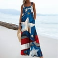 thumbnail image 6 of Sales of The Day! JURANMO Jumpsuits for Women Casual 4th of July Outfits Fashion Usa Flag Print Sleeveless Cute Wide Leg Onesie Pants with Pockets Beach Vacation Clothes Blue M, 6 of 9