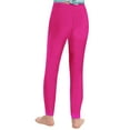 thumbnail image 5 of Fldy Youth Girls' Athletic Dance Leggings Kids Solid Compression Pants Running Active Yoga Tights Rose 10, 5 of 6