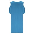 thumbnail image 4 of Yuyuzo Robes pour Femmes Grande Taille à Épaules Dénudées à Manches Courtes Col Ras du Cou Robe Mini Robe T-Shirt Décontractée avec Poches, 4 of 5