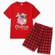 thumbnail image 2 of Pijamas familiares a juego de Navidad en julio, conjuntos de Pijamas cortos negros y rojos para mascotas, 2 of 3