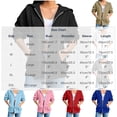 thumbnail image 4 of Women's Full Zip Up Hoodie 3/4 Sleeve Elastic Cuff Hooded Sweatshirts Pockets Jacket Coat for Women, 4 of 6