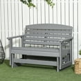 thumbnail image 2 of CoSoTower 2-Person Outdoor Glider Bench Patio Double Swing Rocking Chair Loveseat W/ Slatted HDPE Frame for Backyard Garden Porch, Light Gray, 2 of 9