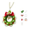 thumbnail image 2 of DIY Christmas Wreath Pendant Craft Kit, Handmade Mini Yarn Wreath Ornament Supplies with Bow, Bells and Pom-poms, Christmas Tree Hanging Decor Making Set, 2 of 9