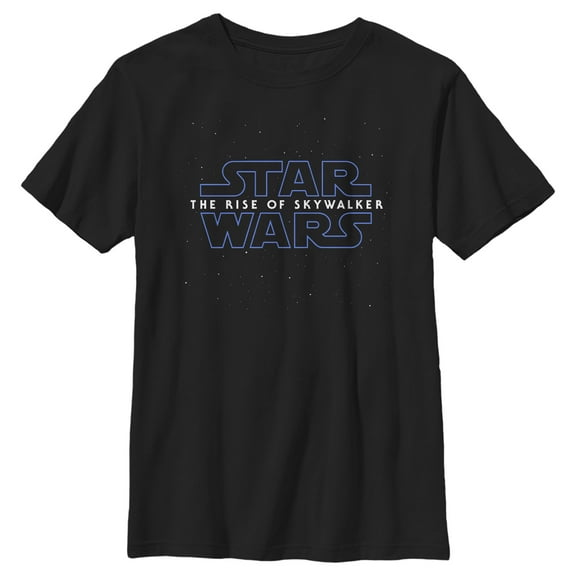 Boy's Star Wars: The Rise of Skywalker Starry Logo  Graphic Tee Black Small