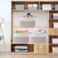 thumbnail image 4 of Juego de 3 Cestas de Almacenamiento Tejidas con Cuerda de Algodón en Forma de Cubo, Ideales para Organizar Estanterías y Armarios - Decorativas y con Asas de Cuero Desmontables (3 Pcs), 4 of 4