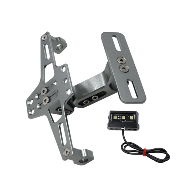 Speravity Soporte de luz de señal de giro, soporte de placa de matrícula de motocicleta ligero de aluminio CNC con luz LED Type8 NO8