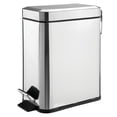 thumbnail image 7 of mDesign Small 1.3 Gallon Rectangle Metal Step Can with Liner/Handle, Chrome, 7 of 7