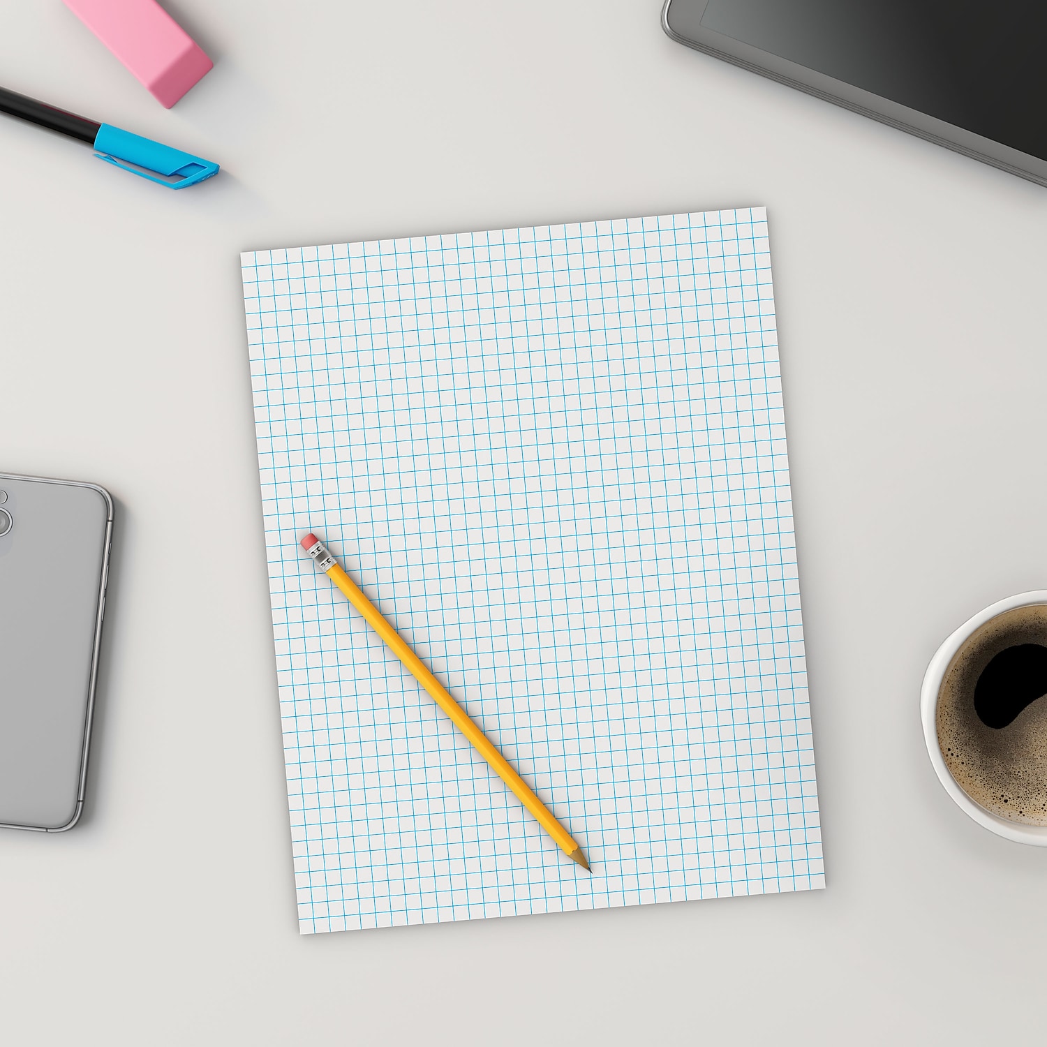 MyOfficeInnovations Graph Pads 8.5" x 11" Graph White 50 Sh./Pad 6 Pads/PK 412593