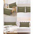 thumbnail image 6 of Sage Green Satin Pillowcase for Hair and Skin with Zipper, Soft Breathable Cooling Silk Pillow Cases, Brown Solid Color Simple Abstract Throw Pillow Covers King Size 20"x36" Set of 2, 6 of 6