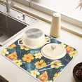 thumbnail image 6 of Ryvnso Tropical Leaf Flower Dish Drying Mat for Kitchen Countertop 16x18 Small Dish Pad Drainer Rack Dish Sink Mats, 6 of 7