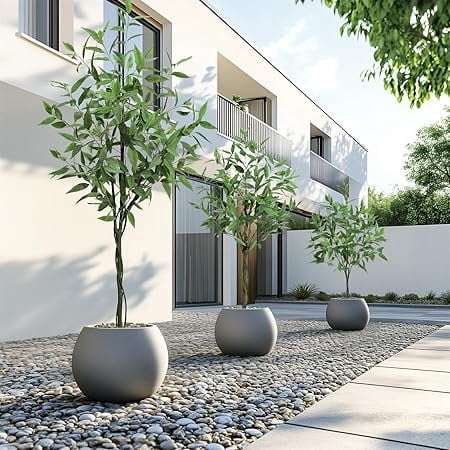 Kojooin Artificial Tree Plant Eucalyptus Tree 60 inches Tall,Modern Large Fake Plant Decor in Pot for Indoor Outdoor,Green