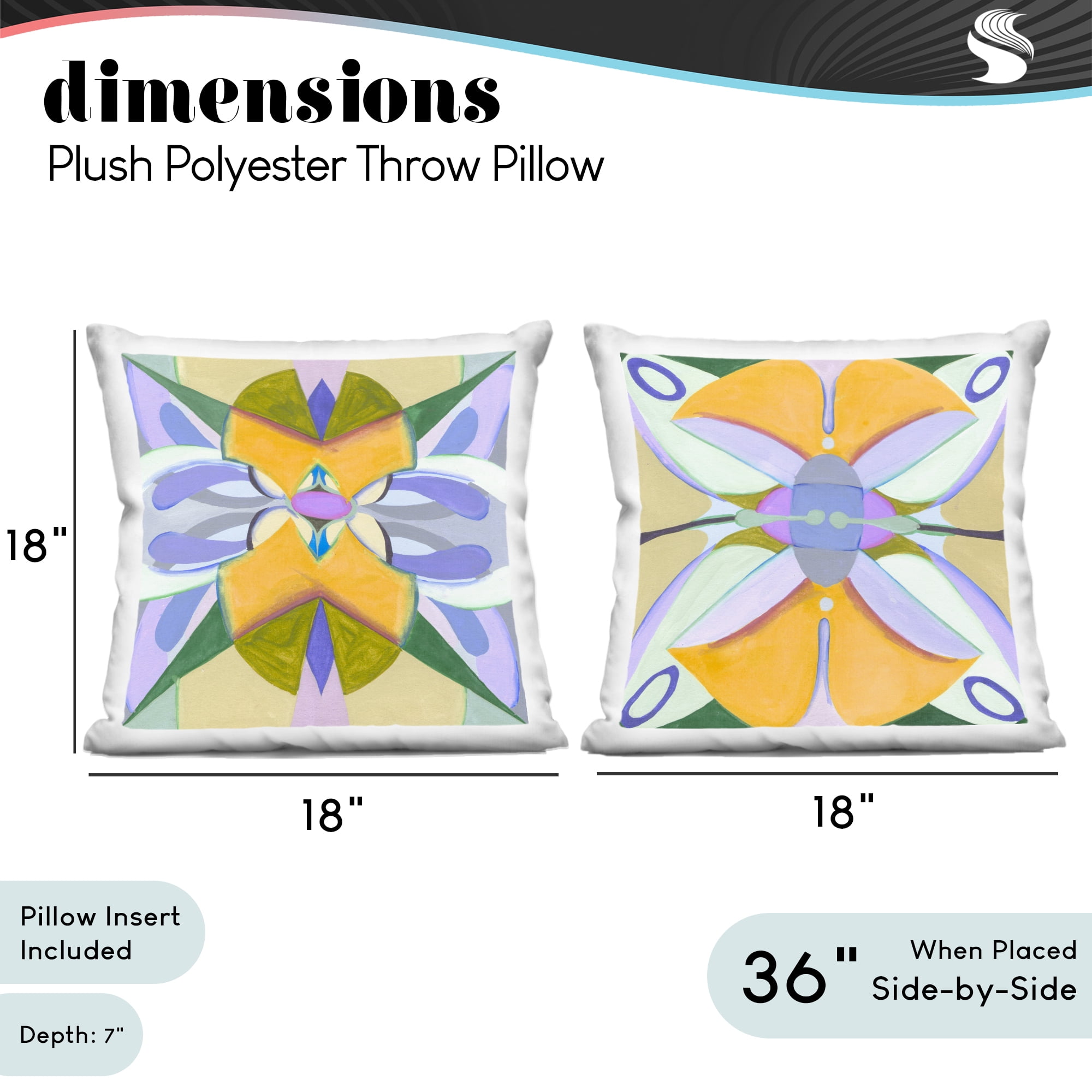 Stupell Industries Kaleidoscopic Revival Hues 2 Piece Decorative Printed Throw Pillow Set, design by Melissa Wang