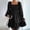 Black, variant on Women's Long Sleeve Dress, Flared Hem and Square Neck Chiffon Dress for Casual Wear