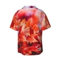 thumbnail image 2 of Daiia Autumn Maple Leaves Men's Linen Shirts Short Sleeve Casual Shirts Button Down Shirt for Men Beach Summer Wedding Shirt-XX-Large, 2 of 7