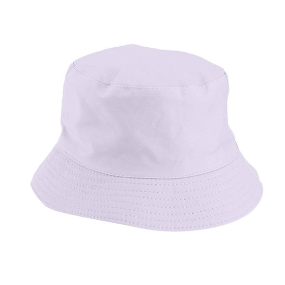 Windfall Unisex Solid Color Cotton Bucket Hat with UV Protection