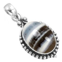 925 Sterling Silver Pendant Natural Blue Opal Handmade Jewelry