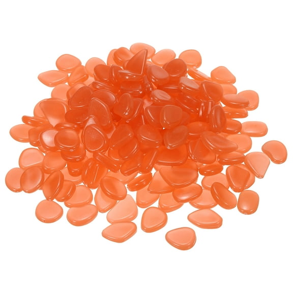 Uxcell 300pcs Glow Rocks 20-30mm Glow Pebbles Decoration in the Dark Luminous Stones Decor DIY Decorative Orange