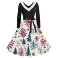 thumbnail image 1 of TIMIFIS Robes de Noël pour Femmes, Robes Maxi pour Femmes Robe Vintage de Vacances Manches Longues Col en V en Fourrure Robe Dos Nu, 1 of 3