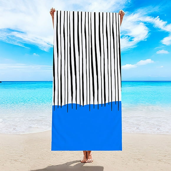 1 Pcs European And American Double-sided Towel, Cloth Beach Towel-border Printing Microfiber Beach Swimming Towel, For Adults Teen Children