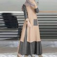 thumbnail image 2 of Women's Loose Ethnic Style Muslim Dress Pullover Long Sleeve Round Neck Swing Dresses Black,XXL, 2 of 6