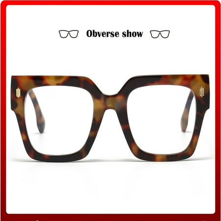 Oversized Blue Light Blocking Glasses for Men and Women Fashionable Big Square Frame Eyewear for Computer Use