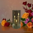 thumbnail image 4 of LED Flameless Candles，2 Pack,Acrylic Glass Cover Battery Operated, Real Wax Candles Warm Color Flickering Light for Festival Wedding Home Party Decor, Gray, 4 of 8