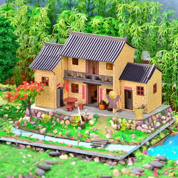 Milaget Chinese Doll House Kit DIY Miniature Building Kits for Birthday Gifts Kids Walmart