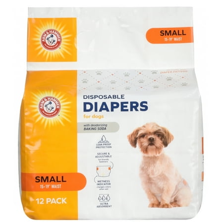 Arm & Hammer Female Dog Diapers, Size Small, 12 Count | Ultra-Absorbent, with Leak-Proof Protection