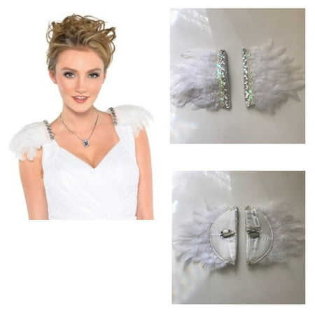 Angel Feather Epaulettes White One Size Fits Most