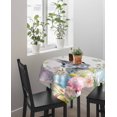 thumbnail image 4 of Easter Suqare Tablecloth - 54 x 54 Inch, Spring Rustic Botanical Floral Rabbit Eggs Leaves Waterproof & StainResistant Tablecloth, Washable Oil-proof Table Cover for Dining/Party/Wedding/Buffet, 4 of 9