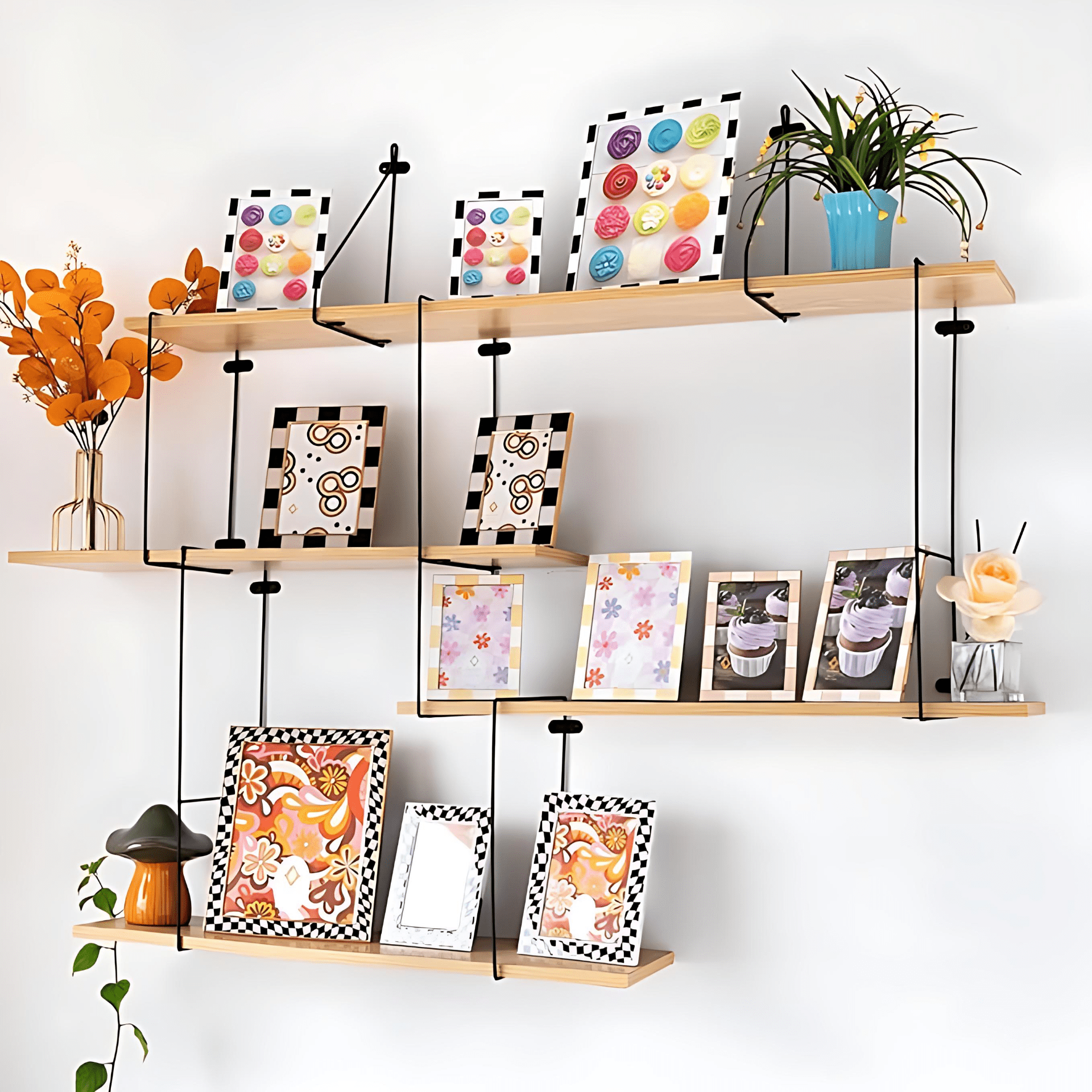 Concepts 8x10 Photo Frames Silver Border Checkered Retro Frame, HD Glass, Wall/Tabletop