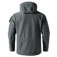 thumbnail image 3 of Domuza Mens Softshell Jacket Fleece Lined Windbreaker Waterproof Hooded Jacket Winter Warm Relaxed Fit Hiking Outdoor Outerwear with Pocket Gray M, 3 of 3