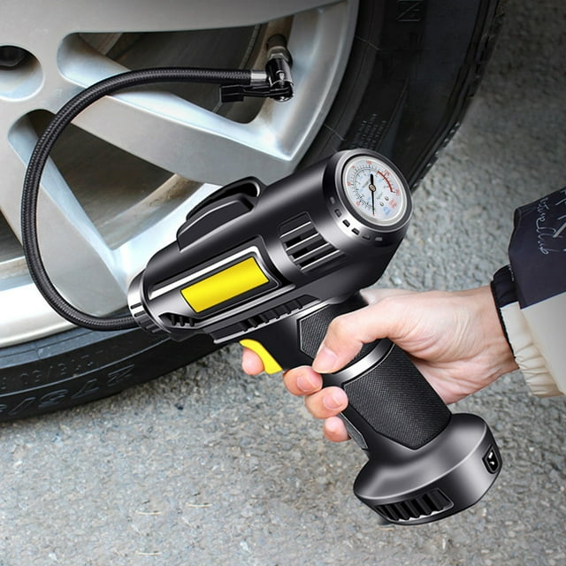 Inflador de neumáticos portátil Aaa150PSI, compresor de aire, bomba de aire para neumáticos de coche, 12 V, con manómetro digital y luz LED de emergencia, para plásticos.