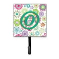 thumbnail image 1 of Letter O Flowers Pink Teal Green Initial Leash & Key Holder, 1 of 1