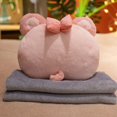 thumbnail image 3 of Soft Toy Multifunction 3 in 1 Bear Home Decoration Warm Winter Blanket Bunny Plush Toys Pillow Back Hand Warmer Pig Throw Pillow Warm Hand Plush Doll Rabbit Plush Pillow GREY, 3 of 8
